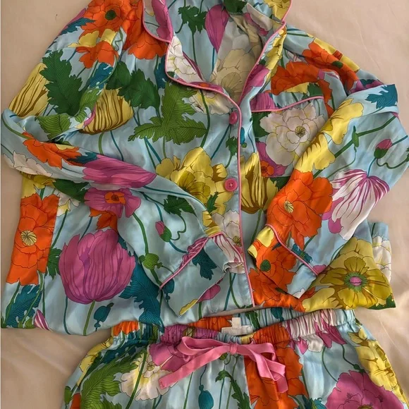 Trina Turk bed head pajamas spring garden satin collection - Picture 2 of 5